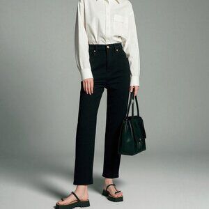 Michael Kors Izzy Stretch Skinny Fit Denim Jeans Mid Rise Black NWT Size 10